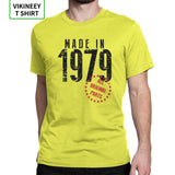 Made In 1979 All Original Parts T-Shirt Man's Short Sleeves Birthday T Shirt Anniversary Tees Cotton Fabric Clothes Plus Size