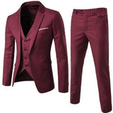 3Pcs/Set Luxury Plus Size Men Suit Set Formal Blazer+Vest+Pants Suits Sets Asian Size For Men's Wedding Office Business Suit Set