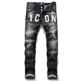 Dsquared2 Personality patch Jeans Slim Fit Men's  Washed Denim