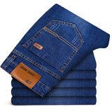 Brand 2020 New Men's Fashion Jeans Business Casual Stretch Slim Jeans Classic Trousers Denim Pants Male Black Blue