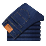 Brand 2020 New Men's Fashion Jeans Business Casual Stretch Slim Jeans Classic Trousers Denim Pants Male Black Blue