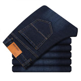 Brand 2020 New Men's Fashion Jeans Business Casual Stretch Slim Jeans Classic Trousers Denim Pants Male Black Blue