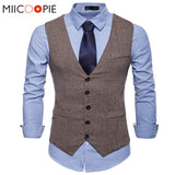 Fashion Suit Vest Men Formal Dress Vest Colete Masculino Herringbone Gilet Fitness Sleeveless Jacket Wedding Waistcoat Men XXL