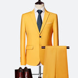 Suit Male 3 Piece Set Business Men's Suits Blazers Large Size Boutique Suit Slim 2020 High-end Formal Fit Party Wedding Regular