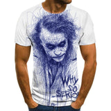 Hot Sale Clown T Shirt Men/women Joker Face 3D Printed Terror Fashion T-shirts size XXS-6XL