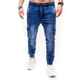 2020 Autumn Winter New Men's Stretch-fit Jeans Business Casual Classic Style Fashion Denim Trousers Male Black Blue  Pants