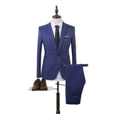 2020 2 Pieces Business Blazer+Pants Suit Sets Men Autumn Fashion Solid Slim Wedding Set Vintage Classic Blazer